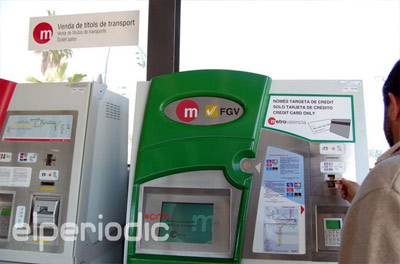 Metrovalencia instala mquinas expendedoras de billetes slo para tarjetas de crdito
