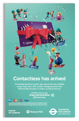 Pago sin contacto con tarjeta bancaria en el transporte de Londres
