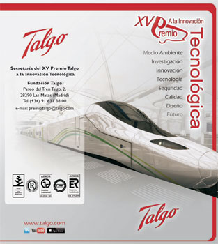 El 30 de enero se cierra el plazo para presentar trabajos al XV Premio Talgo a la Innovación Tecnológica