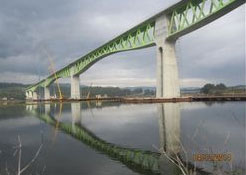 El viaducto del Ulla, en el Eje Atlntico de alta velocidad, supera la prueba de carga 