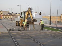 Las obras del tranvía de Alcalá de Guadaíra se amplían al trazado urbano ya ejecutado