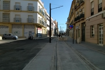 Tranvía de la Bahía de Cádiz en Chiclana: ejecutada más del 85 por ciento de la obra