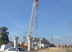 Tranvía de Alcalá de Guadaíra: los viaductos del tramo Olavide-Parque Tecnológico estarán concluidos a final de año