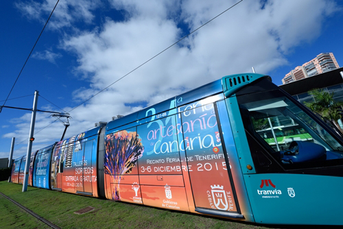 El Tranvía de Tenerife promociona la trigésimo primera Feria de Artesanía de Canarias