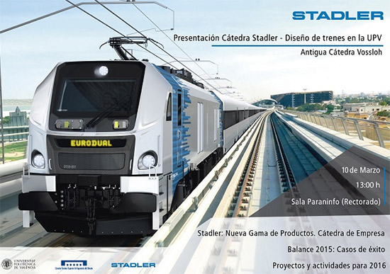 Cátedra Stadler para el diseño de trenes en la Universidad Politécnica de Valencia