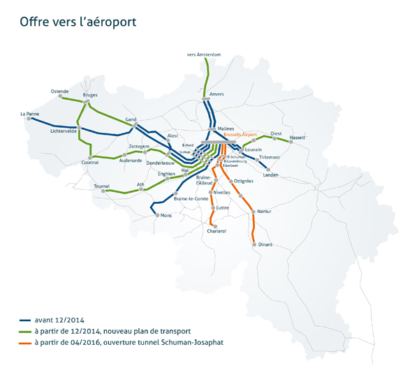 Récord de pasajeros en los enlaces de Bruselas con su aeropuerto