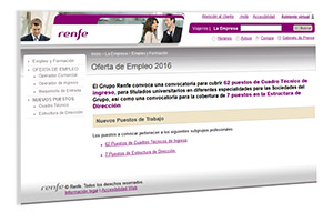 Renfe convoca un concurso para cubrir 69 puestos fijos en el cuadro técnico y en la estructura de Dirección