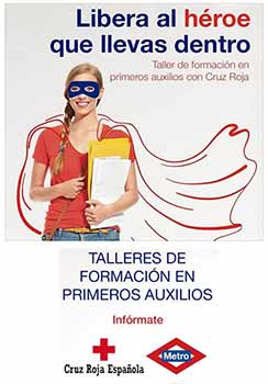 Campaña de Metro de Madrid y Cruz Roja por la formación en primeros auxilios