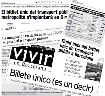 Vigsimo aniversario de la integracin tarifaria en el transporte pblico de Barcelona