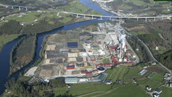 Iniciadas las obras del ramal de Feve a la planta de Ence en Navia (Asturias)	