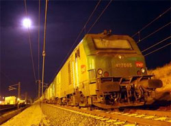 Primera prueba de la autopista ferroviaria a Espa�a