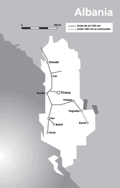 Mapa de Albania