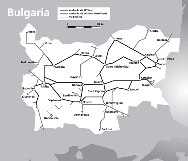 Mapa de Bulgaria