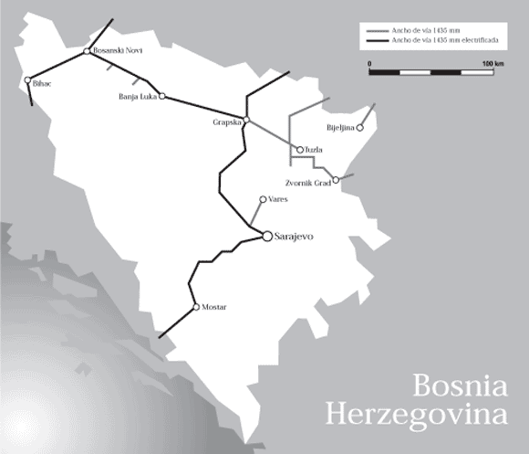 Mapa de Bosnia-Herzegovina