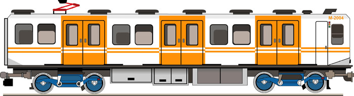 Coche 2.000 1 Serie. Puesta en funcionamiento en 1985. Alcanza una velocidad mxima de 65 Km/h. Constructores AEG-CAF. Es el primer material mvil de galibo estrecho construido para sustituir al material mvil clsico. Sigue en servicio en 2009.