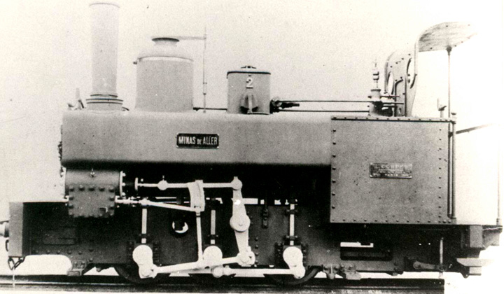 Foto de f�brica de la segunda locomotora del lote de las Corpet de la Sociedad Hullera Espa�ola. Archivo Museo del Ferrocarril de Asturias