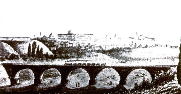 Llegada a Madrid del tren directo de Pars en 1864.
