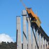 Construccin del Viaducto de Alcntara sobre el ro Tajo