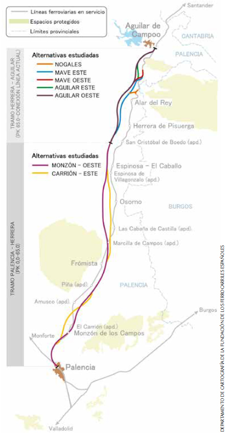 Declaración ambiental favorable para el estudio informativo del tramo de alta velocidad Palencia-Nogales