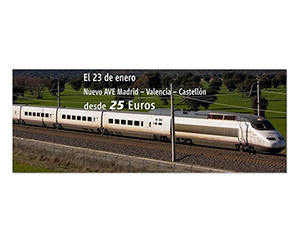 Los trenes de alta velocidad Madrid-Castellón superan los 18.000 viajeros en el primer mes de funcionamiento