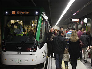 Metro de Málaga transportó más de 1,5 millones de viajeros en el primer trimestre