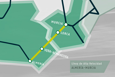 Los siete tramos en que se ha dividido la obra de la lnea de alta velocidad Murcia-Almera se licitarn este ao