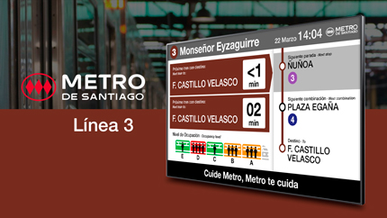 Icon Multimedia implanta su sistema de cartelería digital Deneva en la línea 3 del Metro de Santiago de Chile
