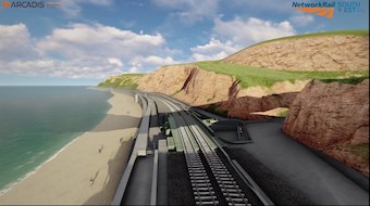 Proyecto de Network Rail para proteger la l�nea litoral del suroeste de Gran Breta�a