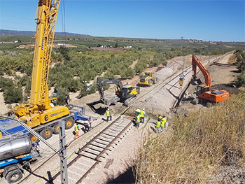 Avances en la ejecuci�n de las obras de reparaci�n del tramo Espeluy-Villafranca de C�rdoba