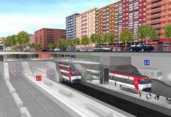 Adjudicadas las obras de la nueva estacin de Cercanas de Sagrera-Meridiana en las lneas R3 y R4 de Barcelona 