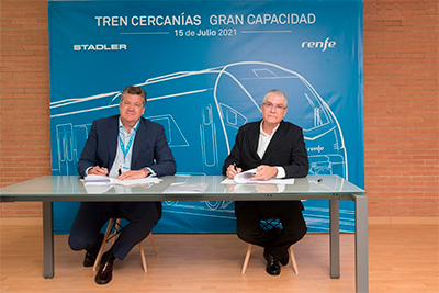 Renfe y Stadler firman el contrato para la compra de 59 trenes de gran capacidad para Cercanas