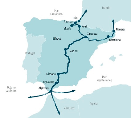 Licitados dos contratos para la redacción de proyectos de adecuación de gálibos en la autopista ferroviaria Algeciras-Zaragoza