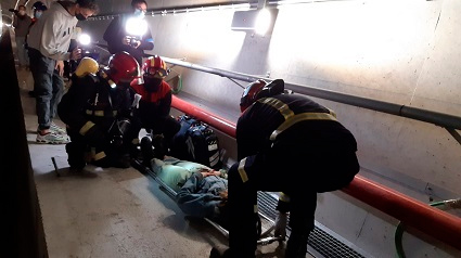 Simulacros de emergencia en los t�neles de Padornelo y A Canda, de la l�nea de alta velocidad Madrid-Galicia