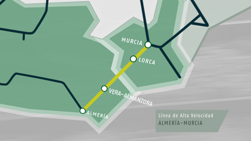 Adif ha licitado desde 2018 actuaciones por m�s de 1.300 millones de euros en la l�nea de alta velocidad Murcia-Almer�a 