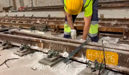 Concluye el montaje de la v�a para la llegada del Metro de M�laga al centro de la ciudad