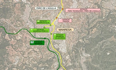 La ampliación de la línea Llobregat-Anoia en Manresa tendrá una nueva estación
