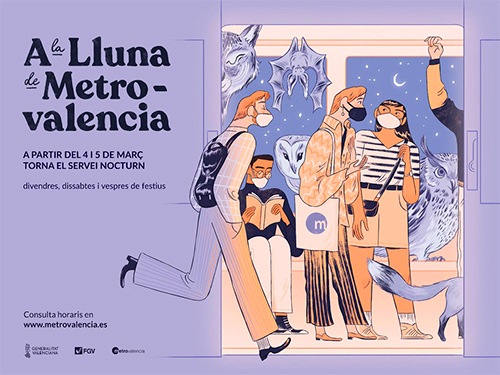 El servicio nocturno de Metrovalencia duplica los desplazamientos de su primer fin de semana