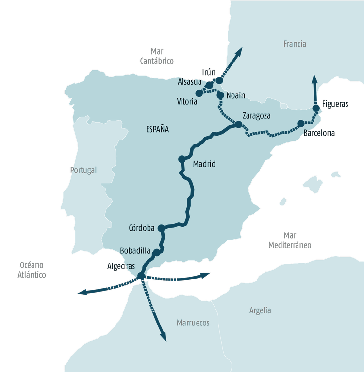 Adjudicada la redacción del proyecto de adecuación de gálibos en la autopista ferroviaria Algeciras-Zaragoza