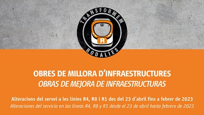 Nuevos servicios en las l�neas R4, R8 y R1 por obras de infraestructuras en Catalu�a