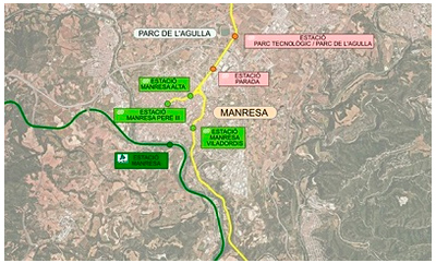 A licitación el estudio informativo y el proyecto de prolongación de la línea Llobregat-Anoia hacia el Parc de l'Agulla