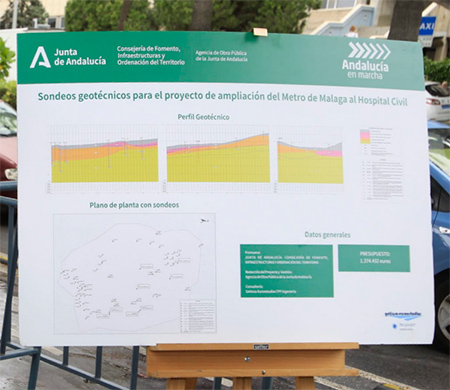 Arrancan los sondeos geot�cnicos para la ampliaci�n del Metro de M�laga al Hospital Civil