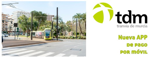 Nueva aplicaci�n de pago para m�viles de Tranv�a de Murcia