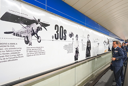 La estacin de Cuatro Vientos de Metro de Madrid homenajea a la Aviacin Espaola