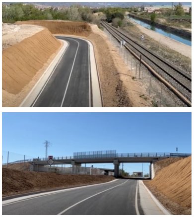 Finalizado el nuevo paso elevado sobre la l�nea Lleida-La Pobla