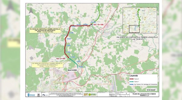 Proyecto constructivo de dos nuevos tramos de  la Vía Verde Compostela-Tambre-Lengüelle 