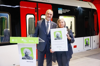 FGC dedica un tren de la l�nea Barcelona-Vall�s a Albert Einstein