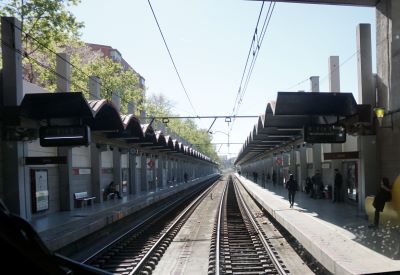 Mejora en la red de cercan�as a su paso por la estaci�n de Delicias, en Madrid