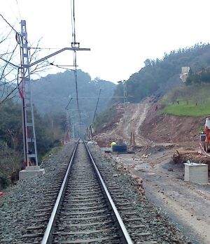 Renovaci�n de v�a entre Oikina y Zarauz, en Guip�zcoa