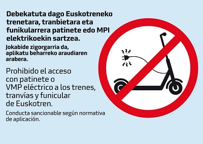 Metro Bilbao y Euskotren proh�ben el acceso de patinetes el�ctricos