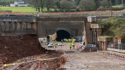 Cale del túnel de Oural en la línea Orense-Monforte de Lemos-Lugo